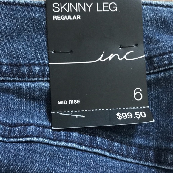 INC Embellished Indigo Skinny Leg Jeans Size 6 - Picture 9 of 10